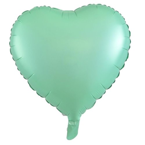 Matt Pastel Mint Heart Foil Balloon