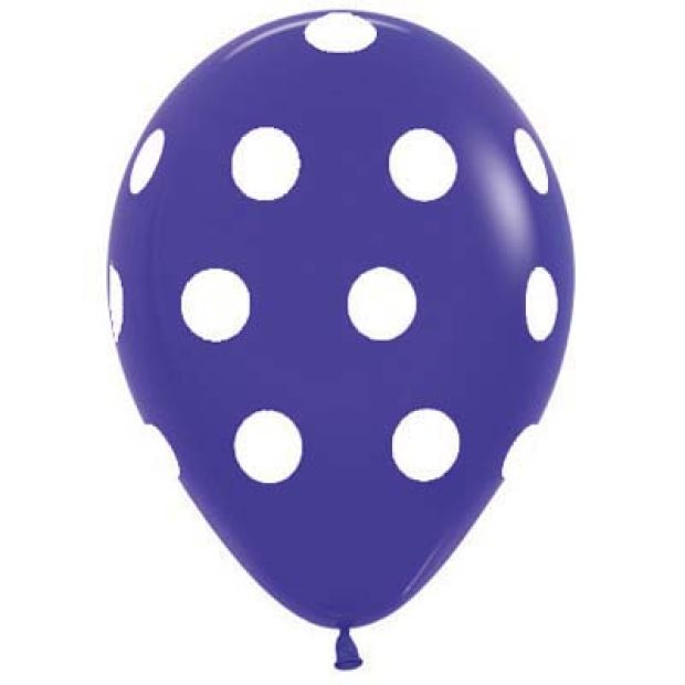 Purple Polka Dot Latex Balloon