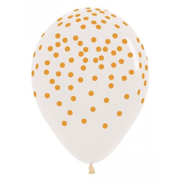 Clear With Gold Mini Confetti Dot Latex Balloon