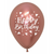 Rose Gold Triangles Happy Birthday Chrome Latex Balloon