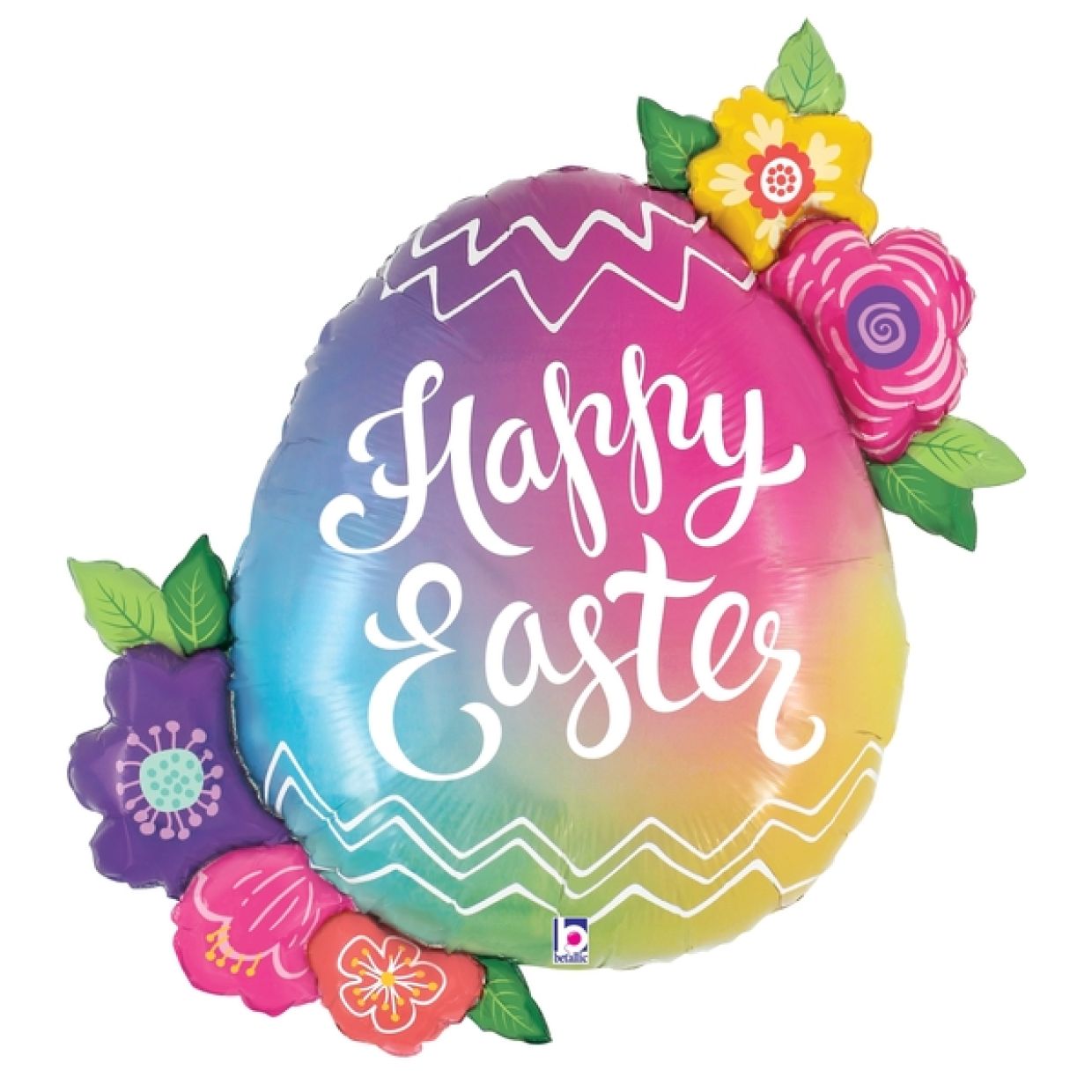 Easter Egg Flowers Foil Balloon Shape - Party Affair