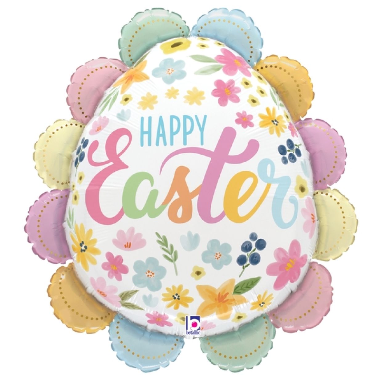 Ruffled Floral Easter Egg Foil Balloon - Party Affair