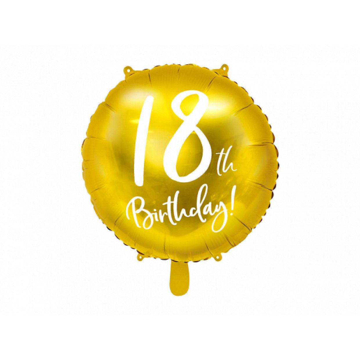 Cursive 18th Birthday Gold Foil Balloon - Party Affair