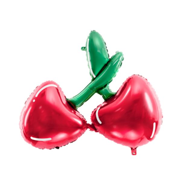 Glossy Red Cherry Pair Foil Balloon Shape