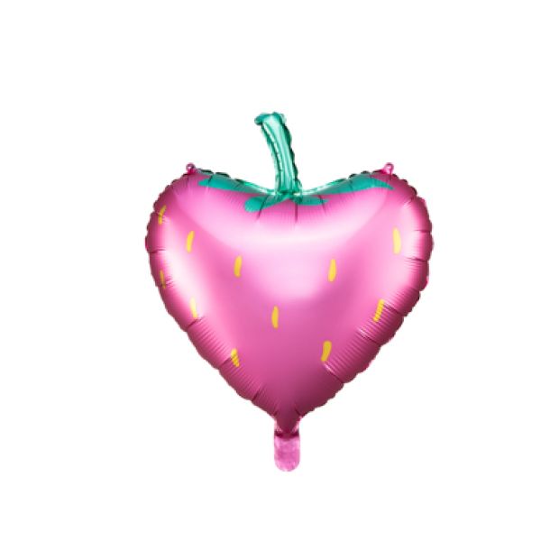 Satin Pink Strawberry Foil Balloon Shape