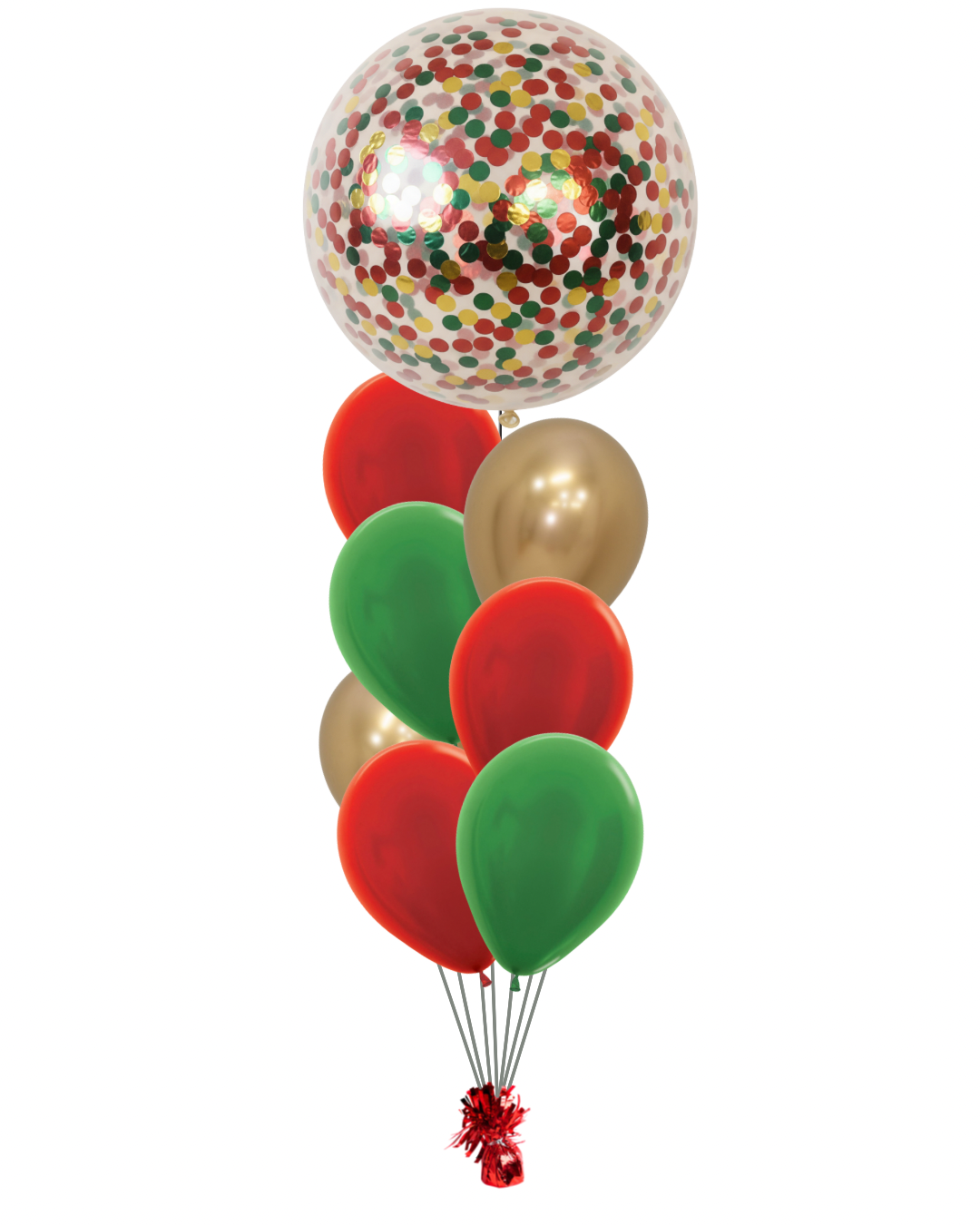 Confetti Christmas Traditional Helium Balloon Bouquet