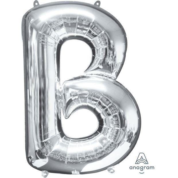Silver Letter B 86cm Foil Balloon - Anagram - Party Affair