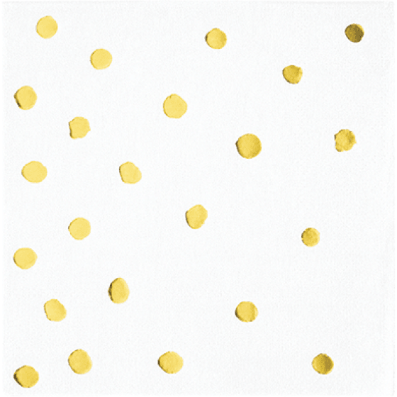White & Gold Foil Dots Cocktail Napkins - Party Affair