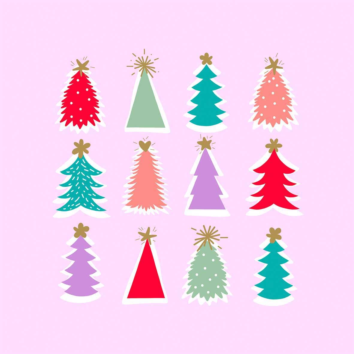 Christmas Delight Rose Lunch Napkins - Party Affair