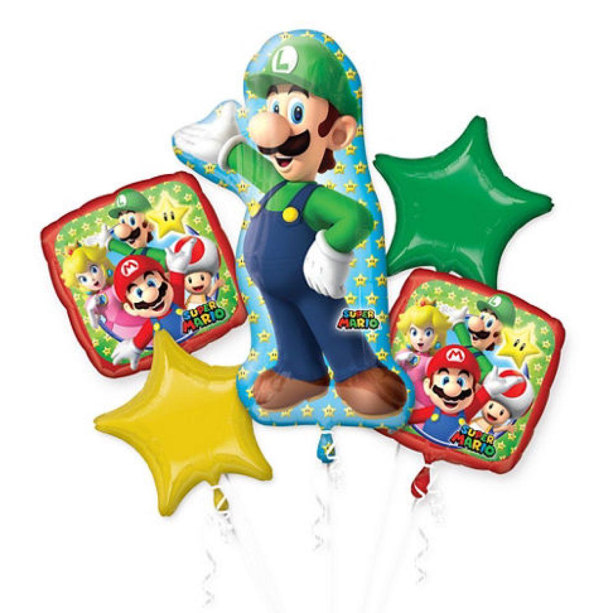 Super Mario Luigi Balloon Bouquet Kit - Party Affair