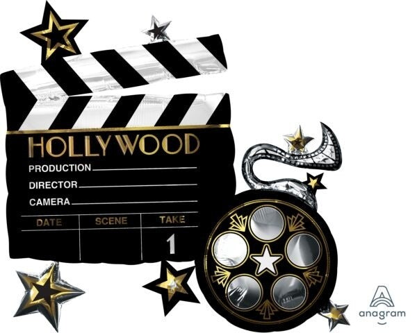 Lights Camera Action Hollywood Foil Balloon Shape