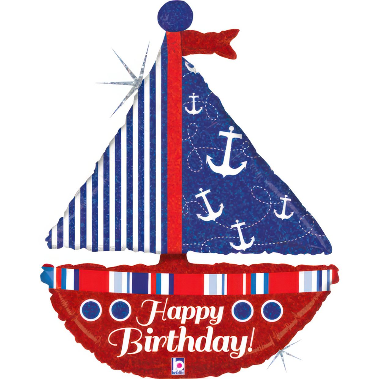 Nautical Birthday Sailboat Foil Balloon Shape