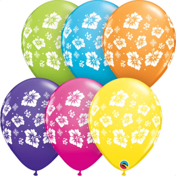 Hibiscus Floral Print Latex Balloon - Party Affair