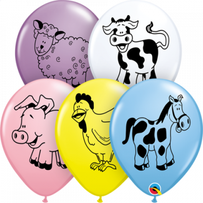 Farm Animals Print Latex Balloon