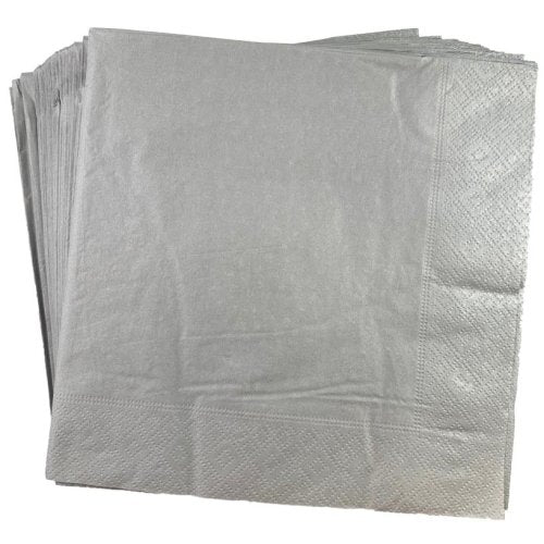 Metallic Silver Dinner Napkins