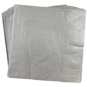 Metallic Silver Dinner Napkins