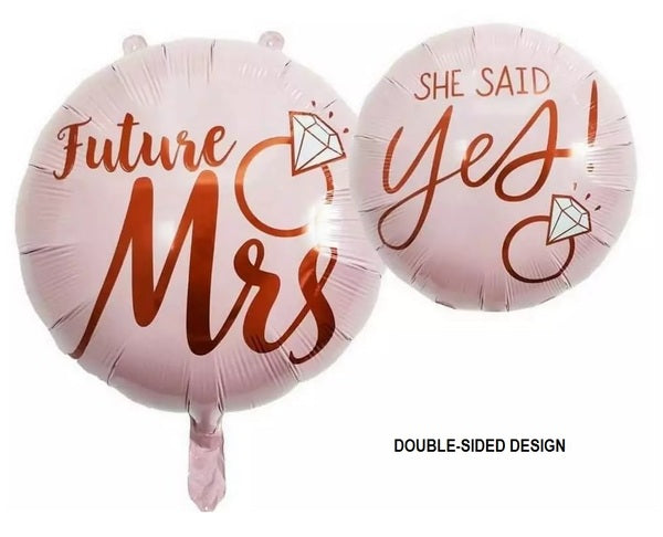 Blush Wedding Future Mrs Foil Balloon