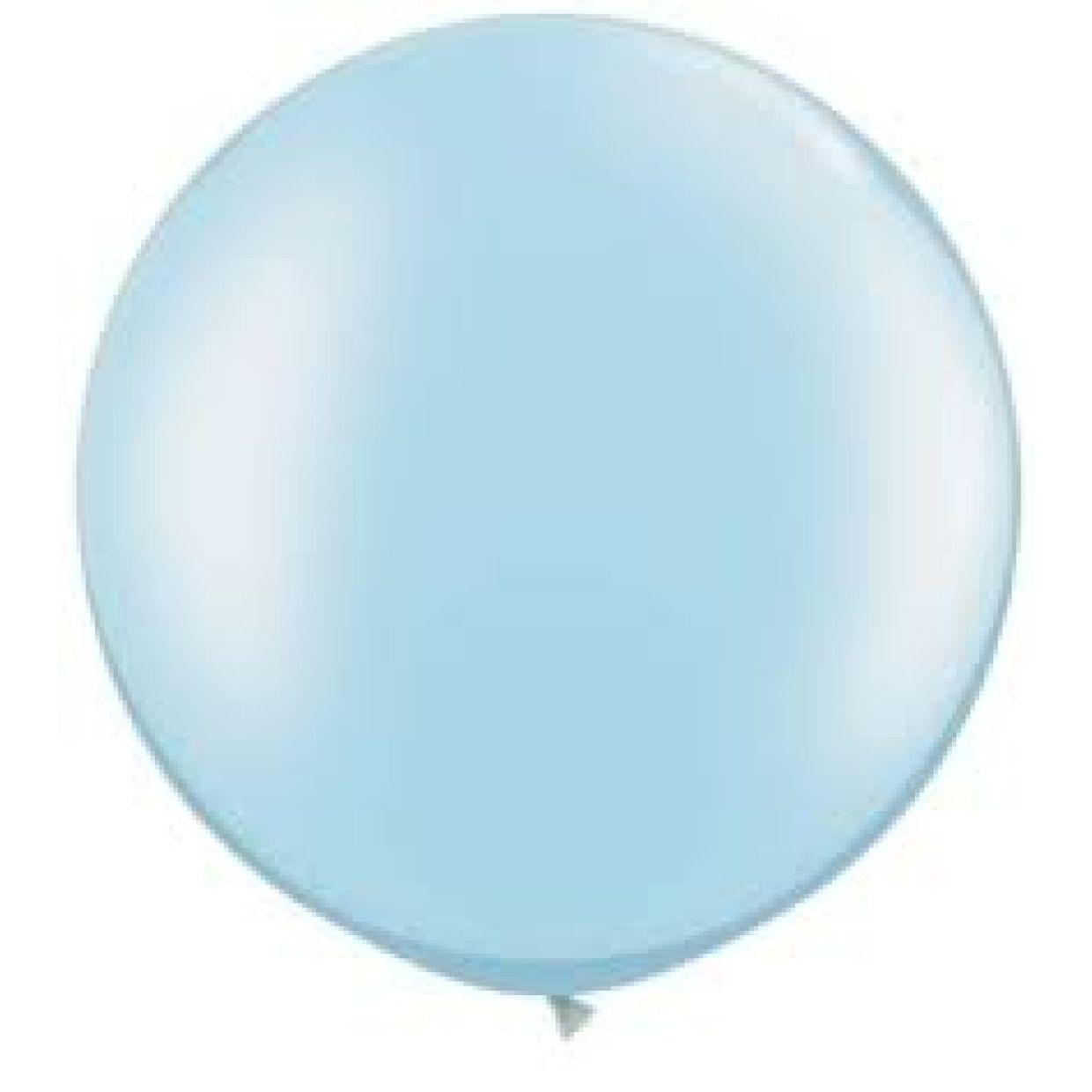 Jumbo 76cm Pearl Light Blue Latex Balloon - Flat - Party Affair