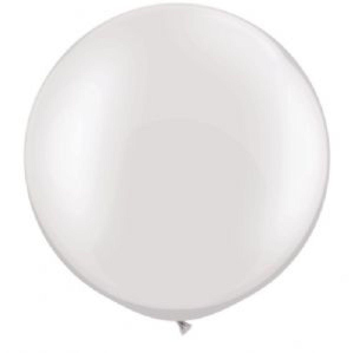 Jumbo 76cm Pearl White Latex Balloon - Flat - Party Affair