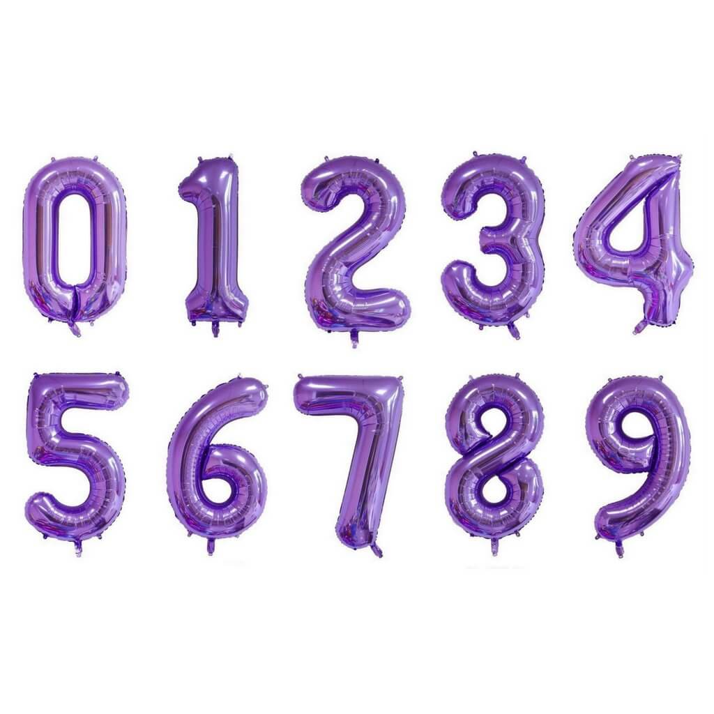 Purple Foil Number Balloon 86cm - Choose Your Number