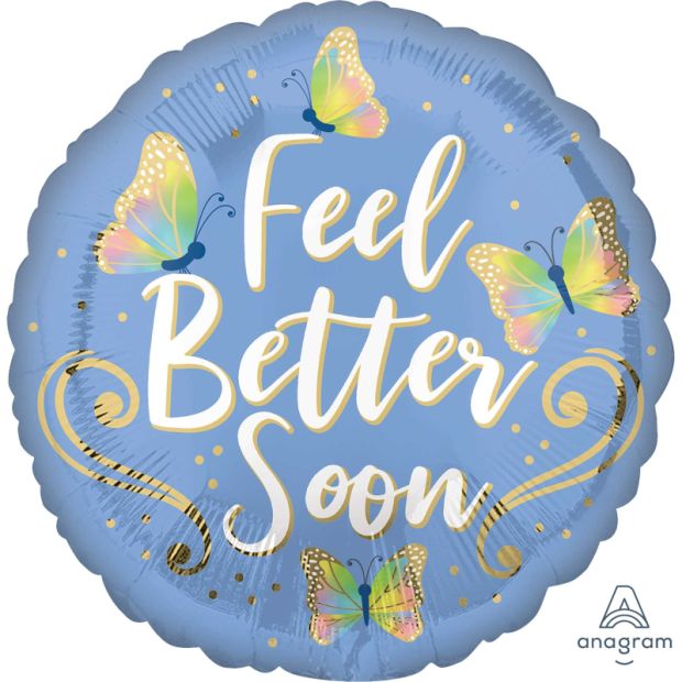 Feel Better Soon Butterflies Foil Balloon