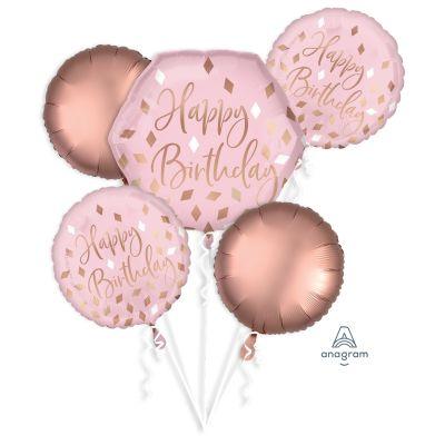 Blush Happy Birthday Balloon Bouquet Kit - Party Affair