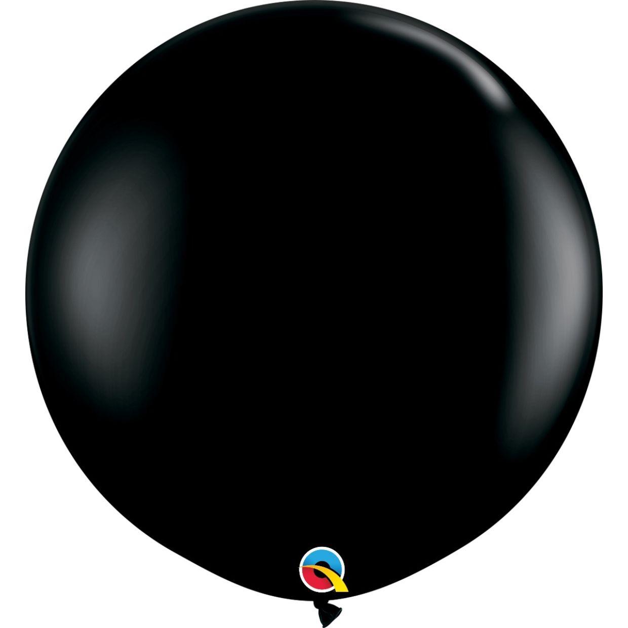 Jumbo 90Cm Onyx Black Latex Balloon - Flat - Party Affair