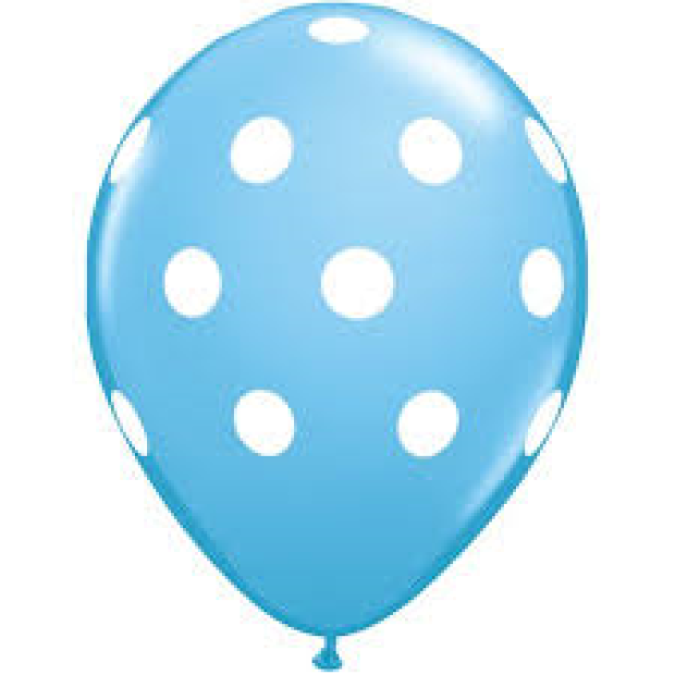 Pale Blue Polka Dot Latex Balloon
