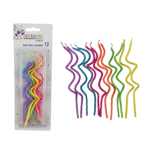 Twisted Spiral Slims Candles Brights