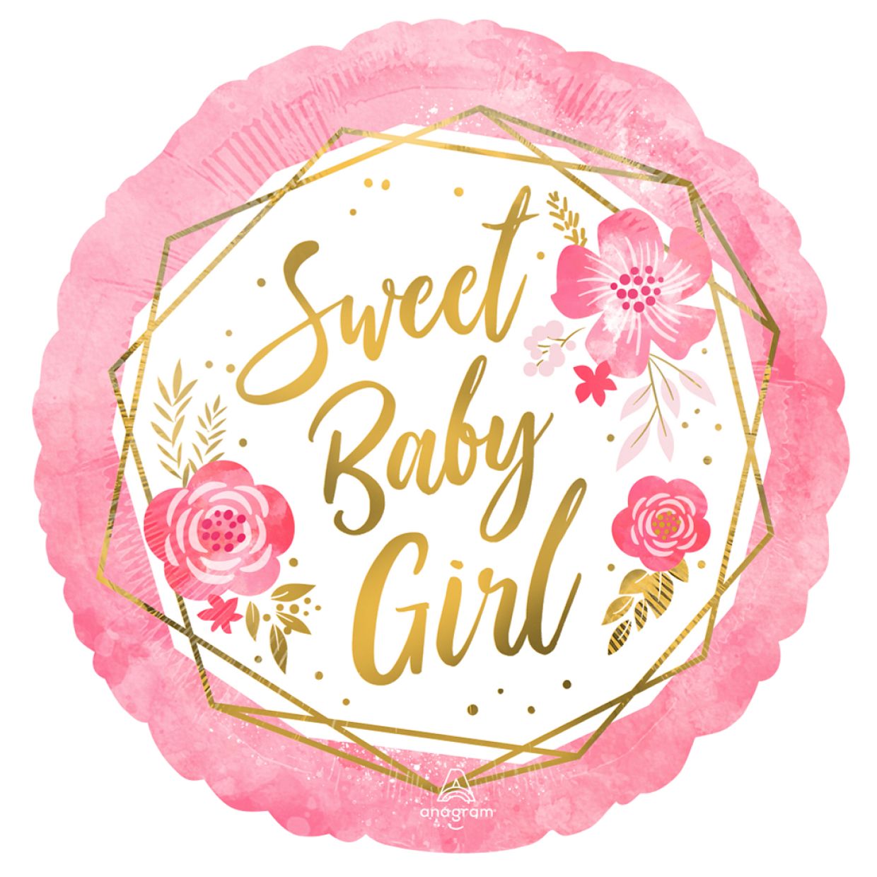 Pink Sweet Baby Girl Foil Balloon