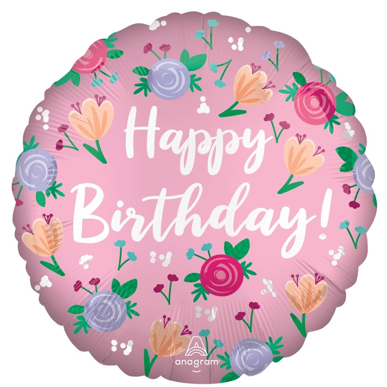 Satin Peony Birthday Foil Balloon