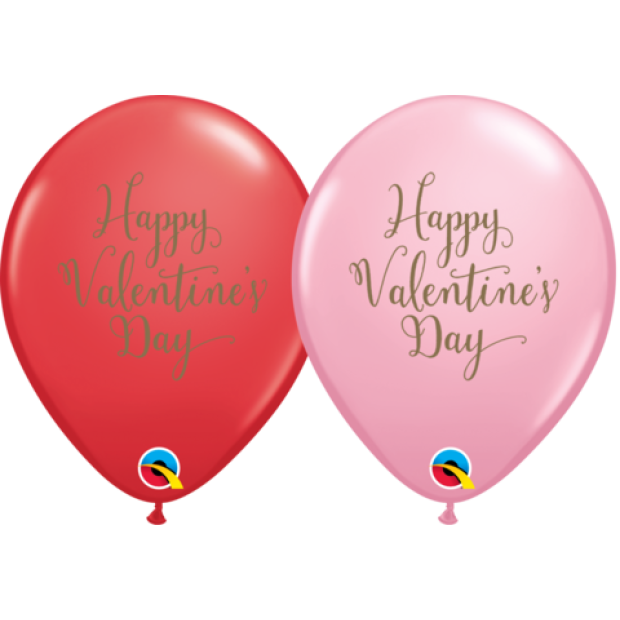 Happy Valentine's Day Gold Print Latex Balloon