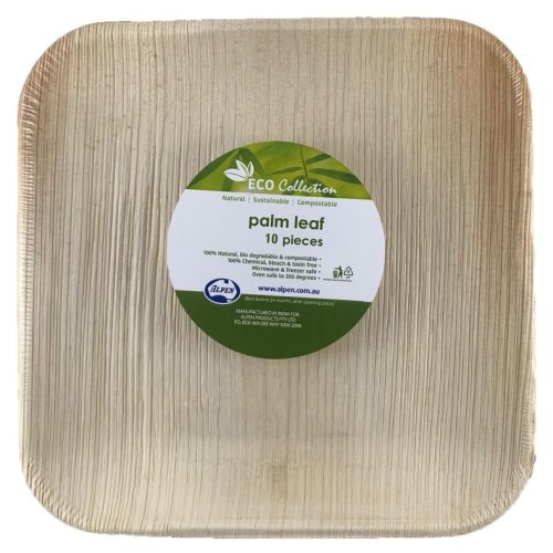 Eco-Friendly Palm Leaf Square Plates (Pk 10) - Party Affair