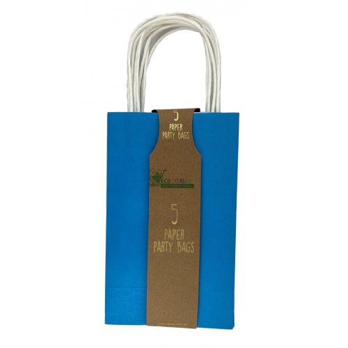 Eco-Friendly Azure Blue Paper Party Bags