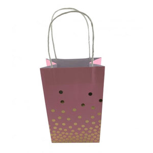 Eco-Friendly Pink With Gold Dots Paper Party Bags