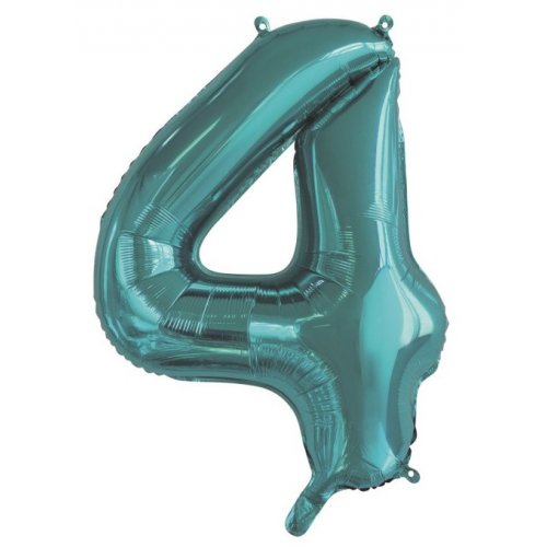Teal Number 4 86cm Foil Balloon - Party Affair