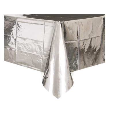 Rectangle Foil Tablecover - Silver - Party Affair