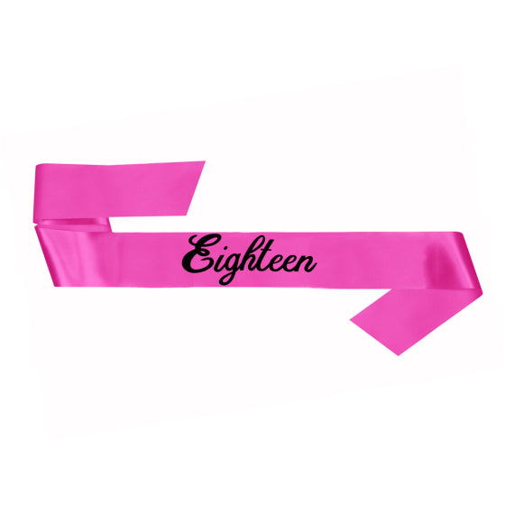 18th Birthday Sash Pink - Party Affair