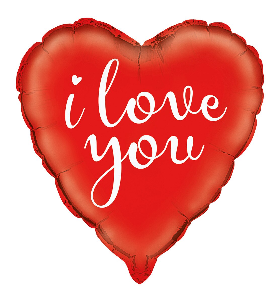 Red heart-shaped foil balloon with "I Love You" message from Qualatex, perfect for romantic celebrations.