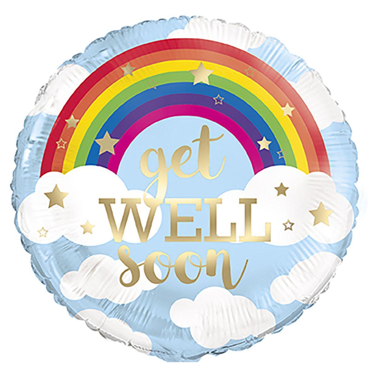 Rainbow & Clouds Get Well Soon Foil Balloon - Party Affair