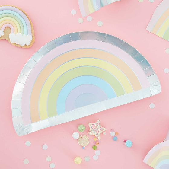 Pastel Rainbow Paper Plates