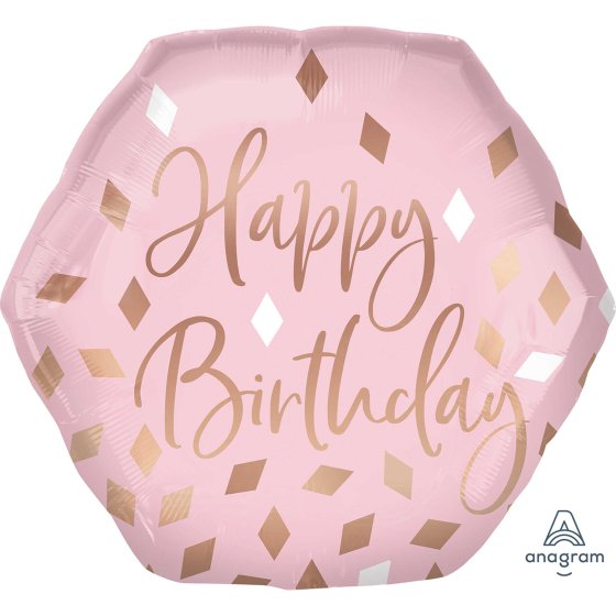 SuperShape XL Blush Happy Birthday Balloon