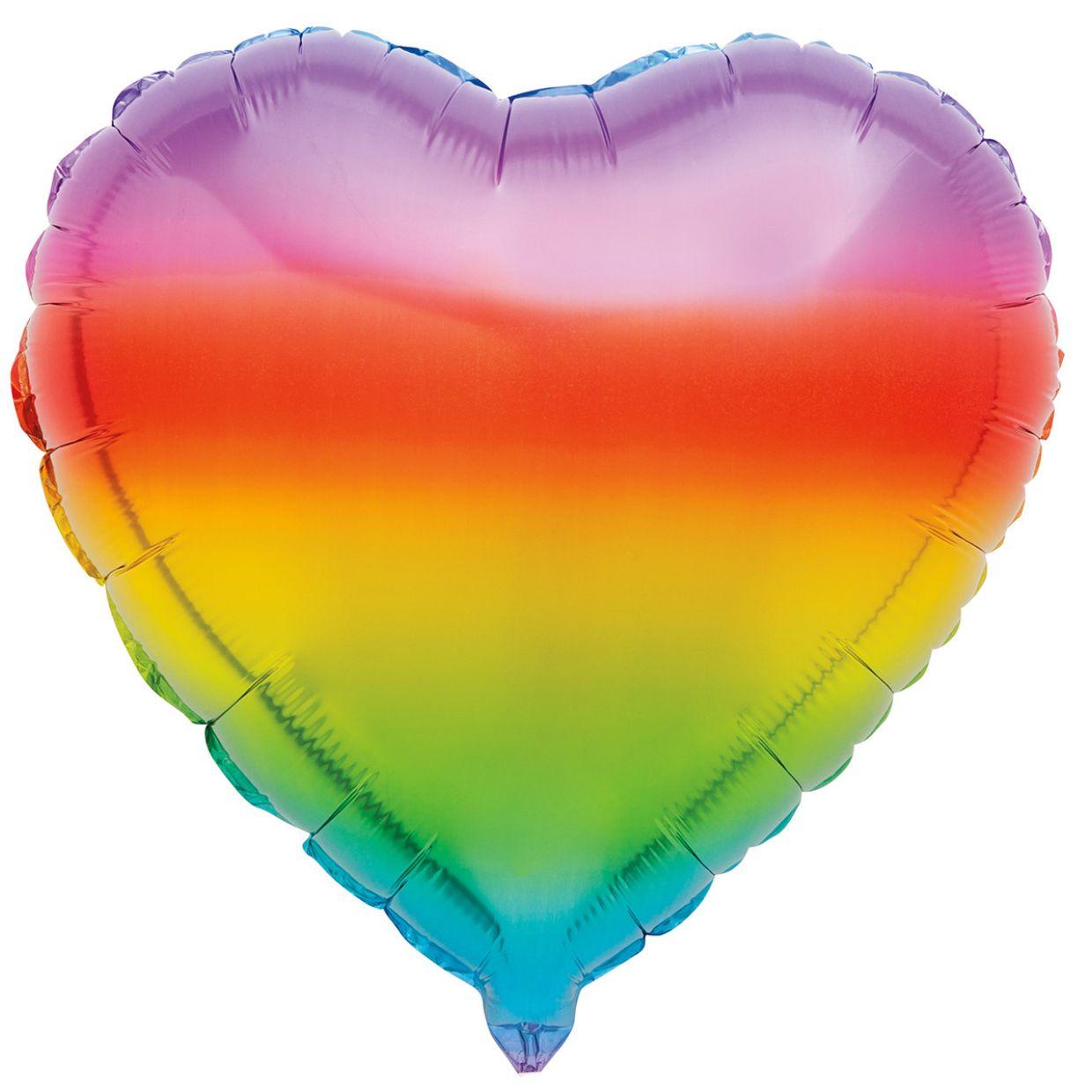 Rainbow Gradient Heart Foil Balloon - Party Affair