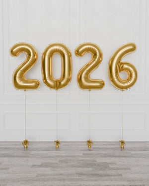 2026 Helium Foil Number Numbers Set - New Years