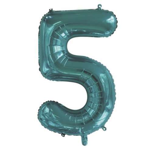 Teal Number 5 86cm Foil Balloon - Party Affair