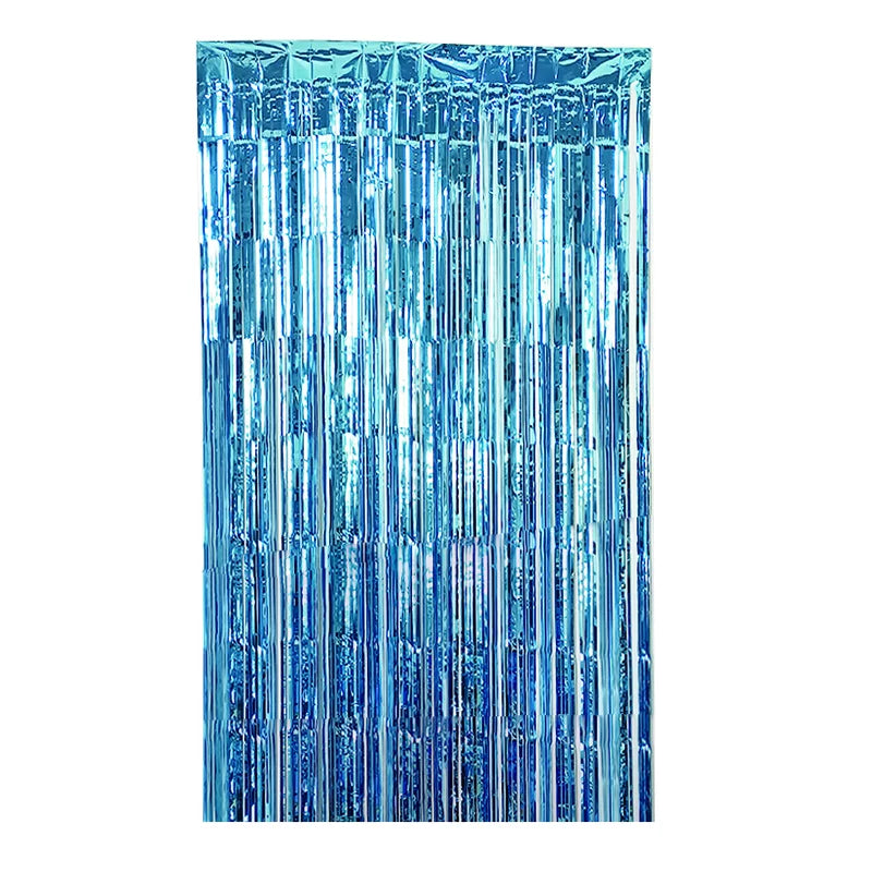 Metallic Light Blue Foil Curtain