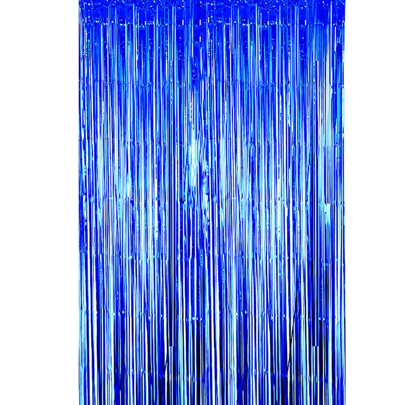 Metallic Dark Blue Foil Curtain