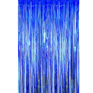 Metallic Dark Blue Foil Curtain