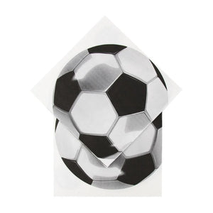 Soccer ball patterned napkins from Party Deco, ideal for sports-themed parties and gatherings.