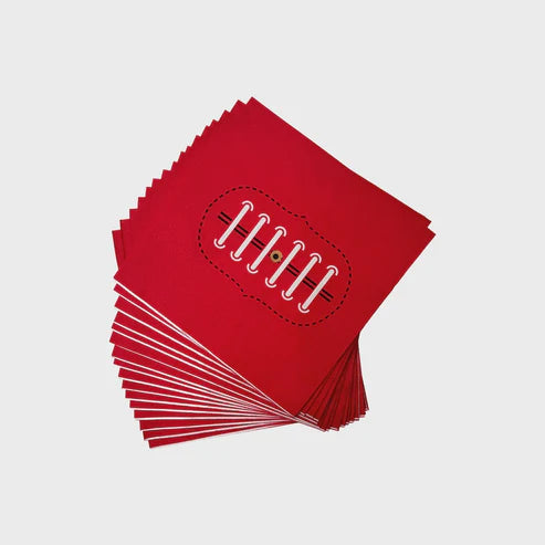 Party deco AFL football-themed napkins with bold football graphics, perfect for sports-themed parties and events.